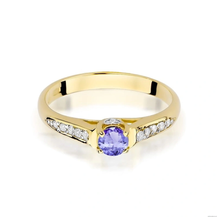 Pierścionek W016 Tanzanit 0,35ct żółte złoto