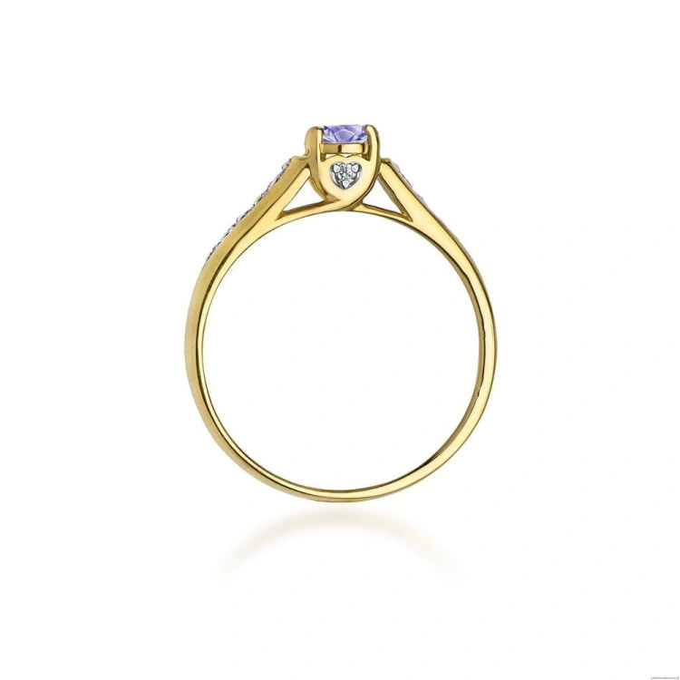 Pierścionek W016 Tanzanit 0,35ct żółte złoto