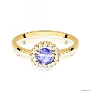 Pierścionek W0572 Tanzanit 0,50ct żółte złoto