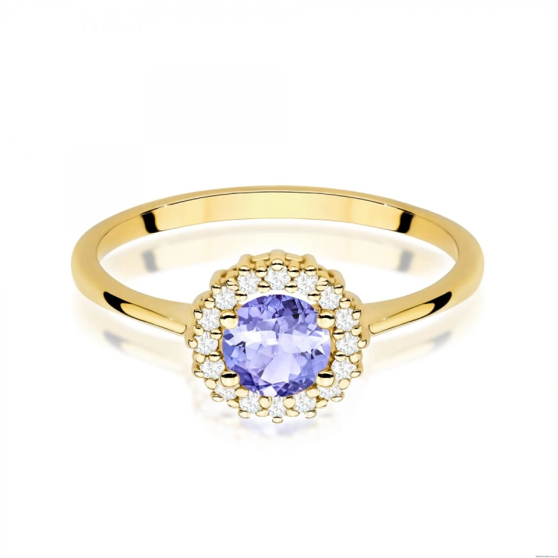 Pierścionek W0572 Tanzanit 0,50ct żółte złoto