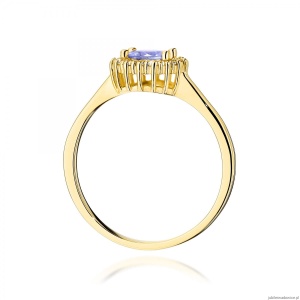 Pierścionek W0572 Tanzanit 0,50ct żółte złoto