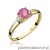 Pierścionek W039 Różowy Topaz 0,65ct żółte złoto