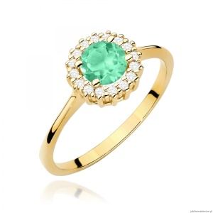 Pierścionek W0572 Szmaragd 0,50ct żółte złoto