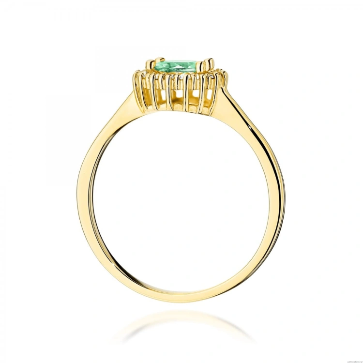 Pierścionek W0572 Szmaragd 0,50ct żółte złoto