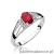 Pierścionek W005 Granat 0,50ct białe złoto