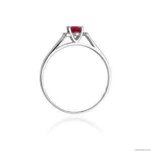 Pierścionek W005 Granat 0,50ct białe złoto