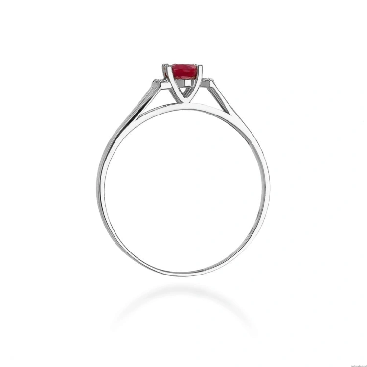 Pierścionek W005 Granat 0,50ct białe złoto