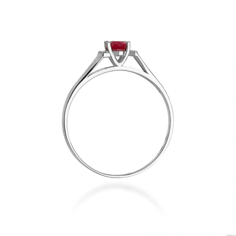 Pierścionek W005 Granat 0,50ct białe złoto