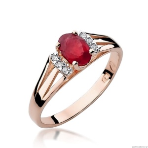 Pierścionek W005 Granat 0,50ct różowe złoto