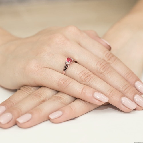 Pierścionek W005 Granat 0,50ct różowe złoto