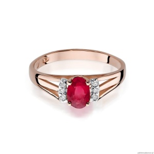 Pierścionek W005 Granat 0,50ct różowe złoto