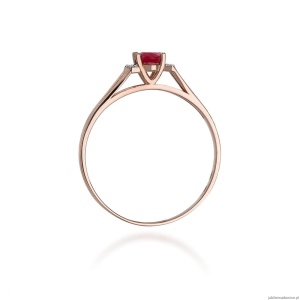 Pierścionek W005 Granat 0,50ct różowe złoto