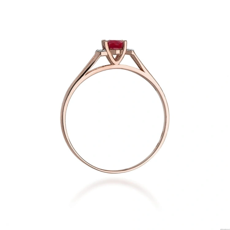 Pierścionek W005 Granat 0,50ct różowe złoto