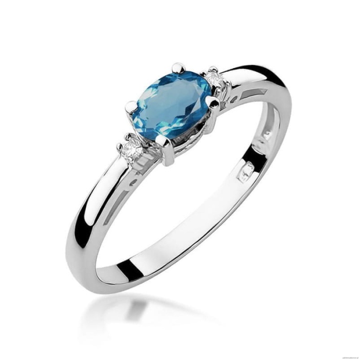 Pierścionek W006 Topaz London Blue 0,50ct białe złoto