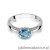 Pierścionek W006 Topaz London Blue 0,50ct białe złoto