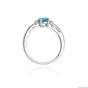 Pierścionek W006 Topaz London Blue 0,50ct białe złoto