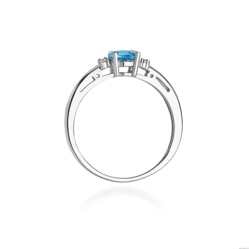 Pierścionek W006 Topaz London Blue 0,50ct białe złoto
