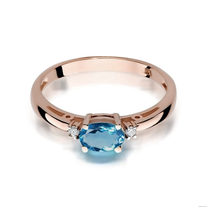 Pierścionek W006 Topaz London Blue 0,50ct różowe złoto
