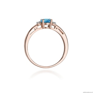 Pierścionek W006 Topaz London Blue 0,50ct różowe złoto