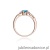 Pierścionek W006 Topaz London Blue 0,50ct różowe złoto