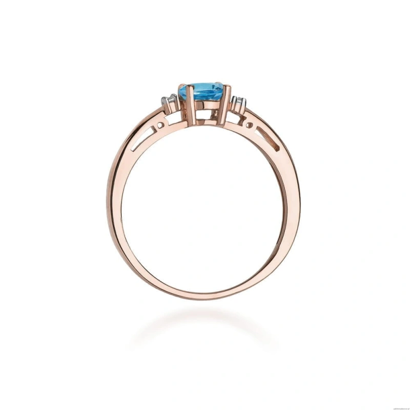Pierścionek W006 Topaz London Blue 0,50ct różowe złoto