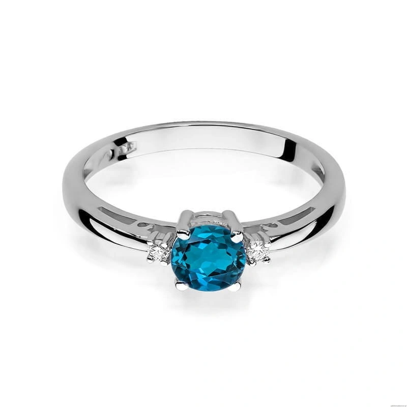 Pierścionek W010 Topaz London Blue 0,50ct białe złoto