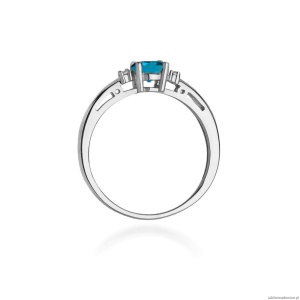 Pierścionek W010 Topaz London Blue 0,50ct białe złoto