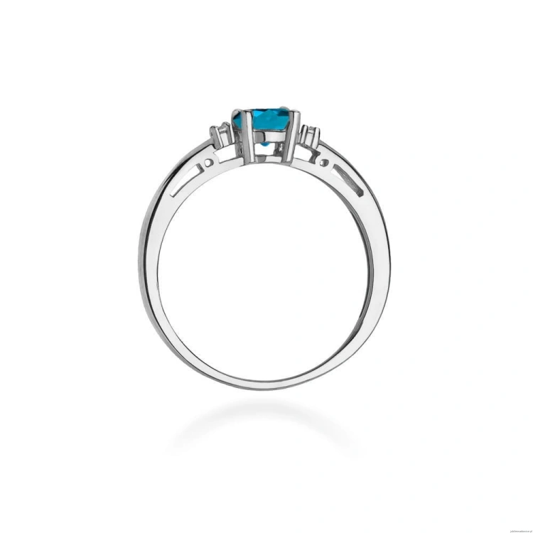 Pierścionek W010 Topaz London Blue 0,50ct białe złoto