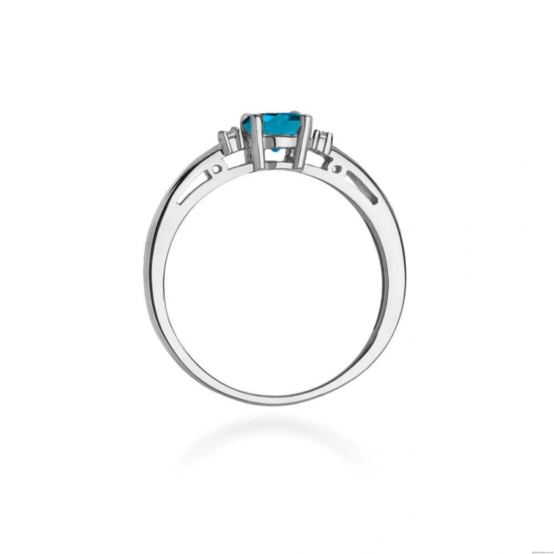 Pierścionek W010 Topaz London Blue 0,50ct białe złoto