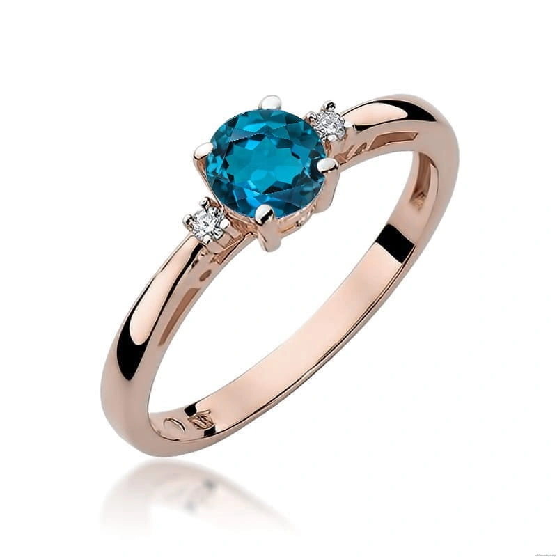Pierścionek W010 Topaz London Blue 0,50ct różowe złoto
