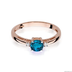 Pierścionek W010 Topaz London Blue 0,50ct różowe złoto