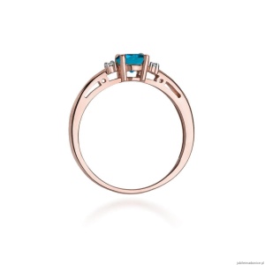 Pierścionek W010 Topaz London Blue 0,50ct różowe złoto