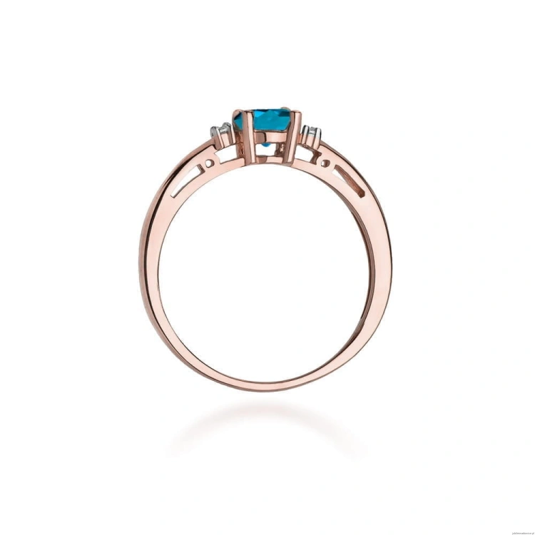 Pierścionek W010 Topaz London Blue 0,50ct różowe złoto
