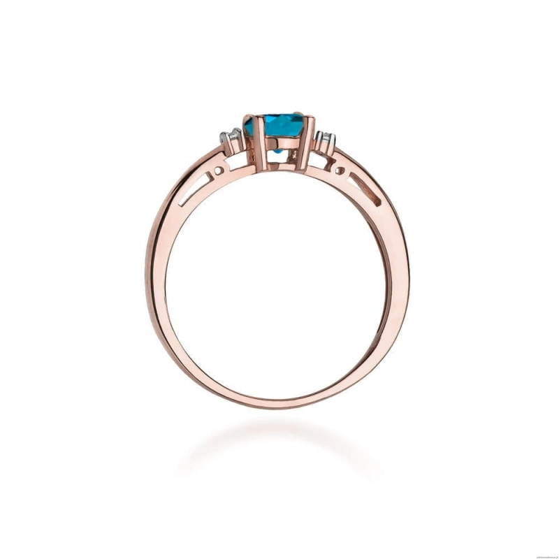 Pierścionek W010 Topaz London Blue 0,50ct różowe złoto