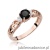 Pierścionek W014 Czarny Diament 0,50ct różowe złoto