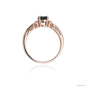 Pierścionek W014 Czarny Diament 0,50ct różowe złoto