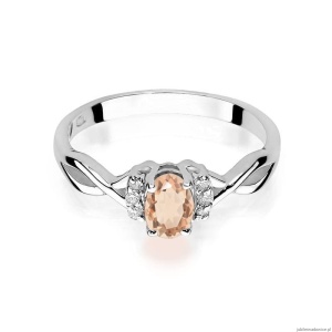 Pierścionek W019 Morganit 0,40ct białe złoto
