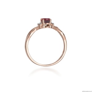 Pierścionek W019 Rodolit 0,50ct różowe złoto