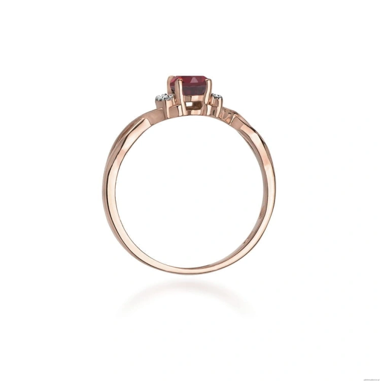 Pierścionek W019 Rodolit 0,50ct różowe złoto