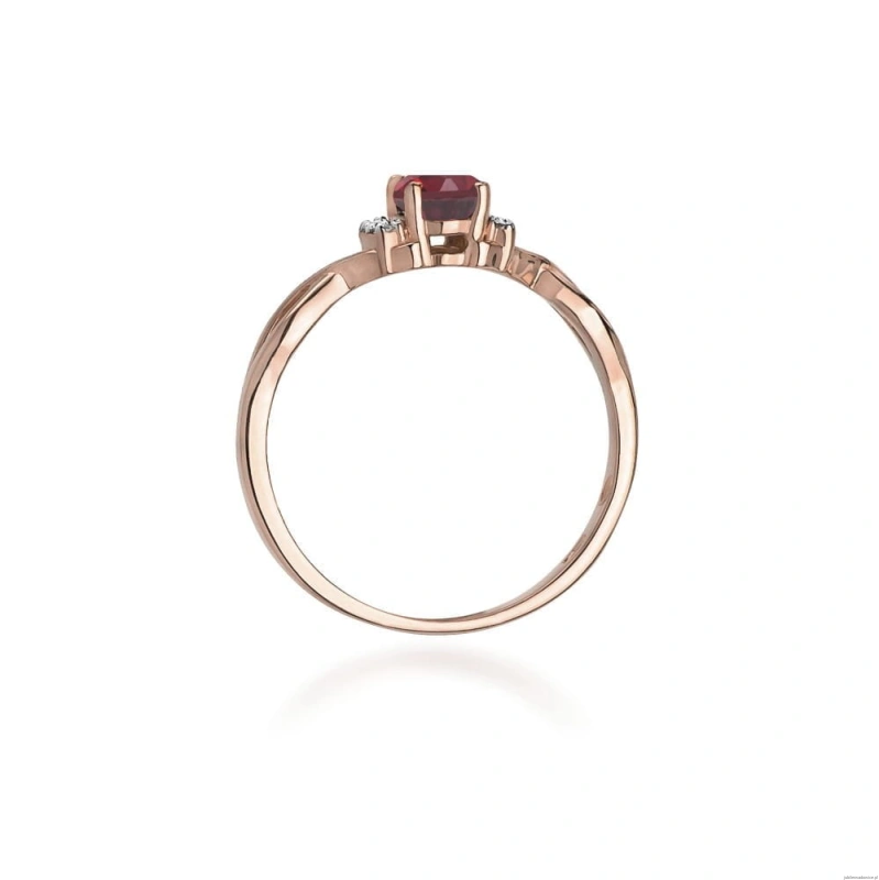 Pierścionek W019 Rodolit 0,50ct różowe złoto