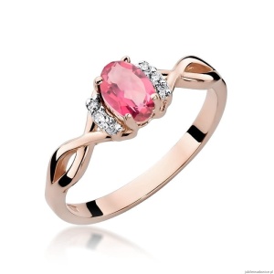 Pierścionek W019 Topaz Różowy 0,50ct różowe złoto