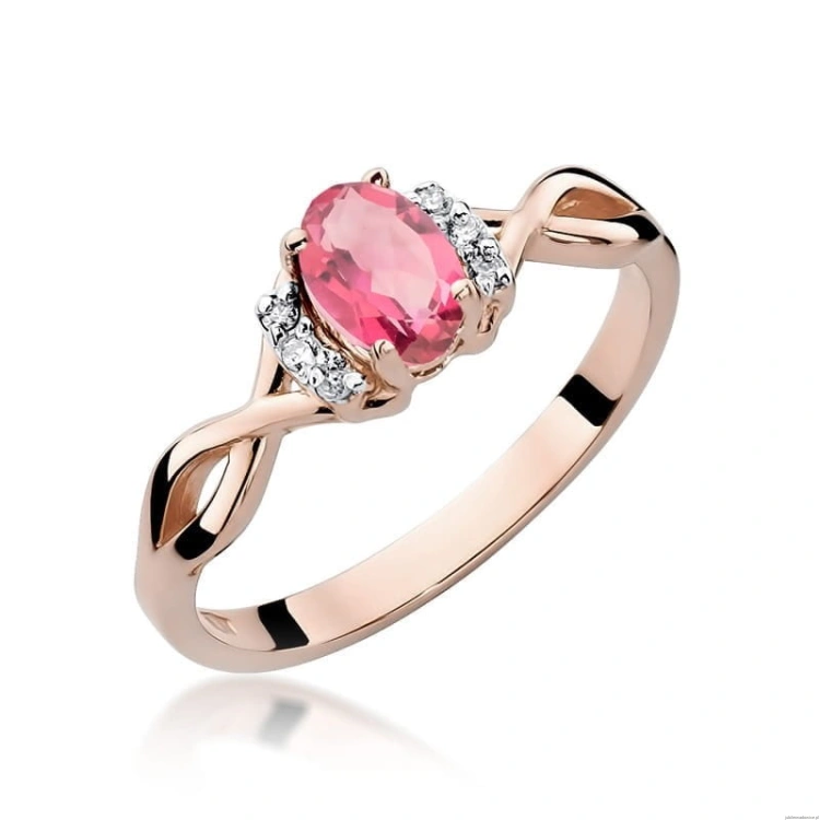 Pierścionek W019 Topaz Różowy 0,50ct różowe złoto