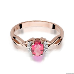 Pierścionek W019 Topaz Różowy 0,50ct różowe złoto