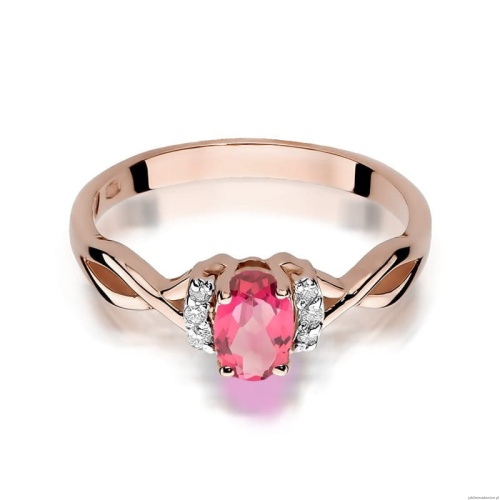 Pierścionek W019 Topaz Różowy 0,50ct różowe złoto