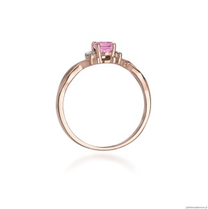 Pierścionek W019 Topaz Różowy 0,50ct różowe złoto