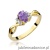 Pierścionek W019 Ametyst 0,40ct żółte złoto