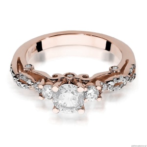 Pierścionek W023 Biały szafir 0,60ct różowe złoto