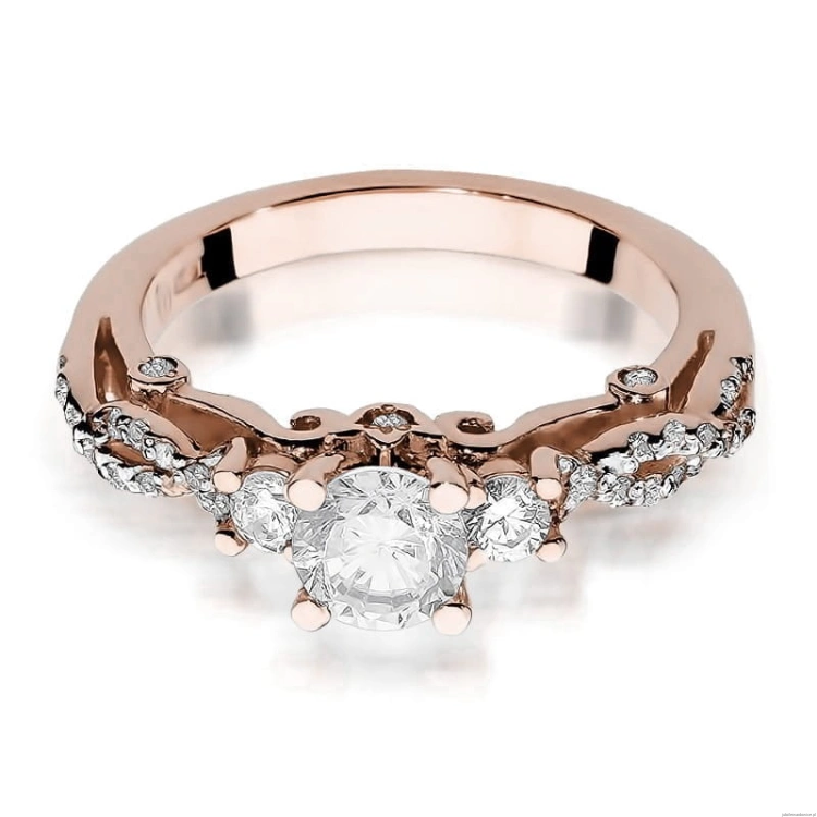 Pierścionek W023 Biały szafir 0,60ct różowe złoto