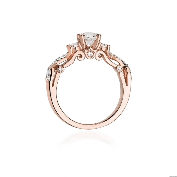Pierścionek W023 Biały szafir 0,60ct różowe złoto
