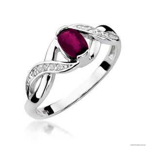Pierścionek W028 Rodolit 0,50ct białe złoto